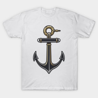 Golden Anchor  Design T-Shirt